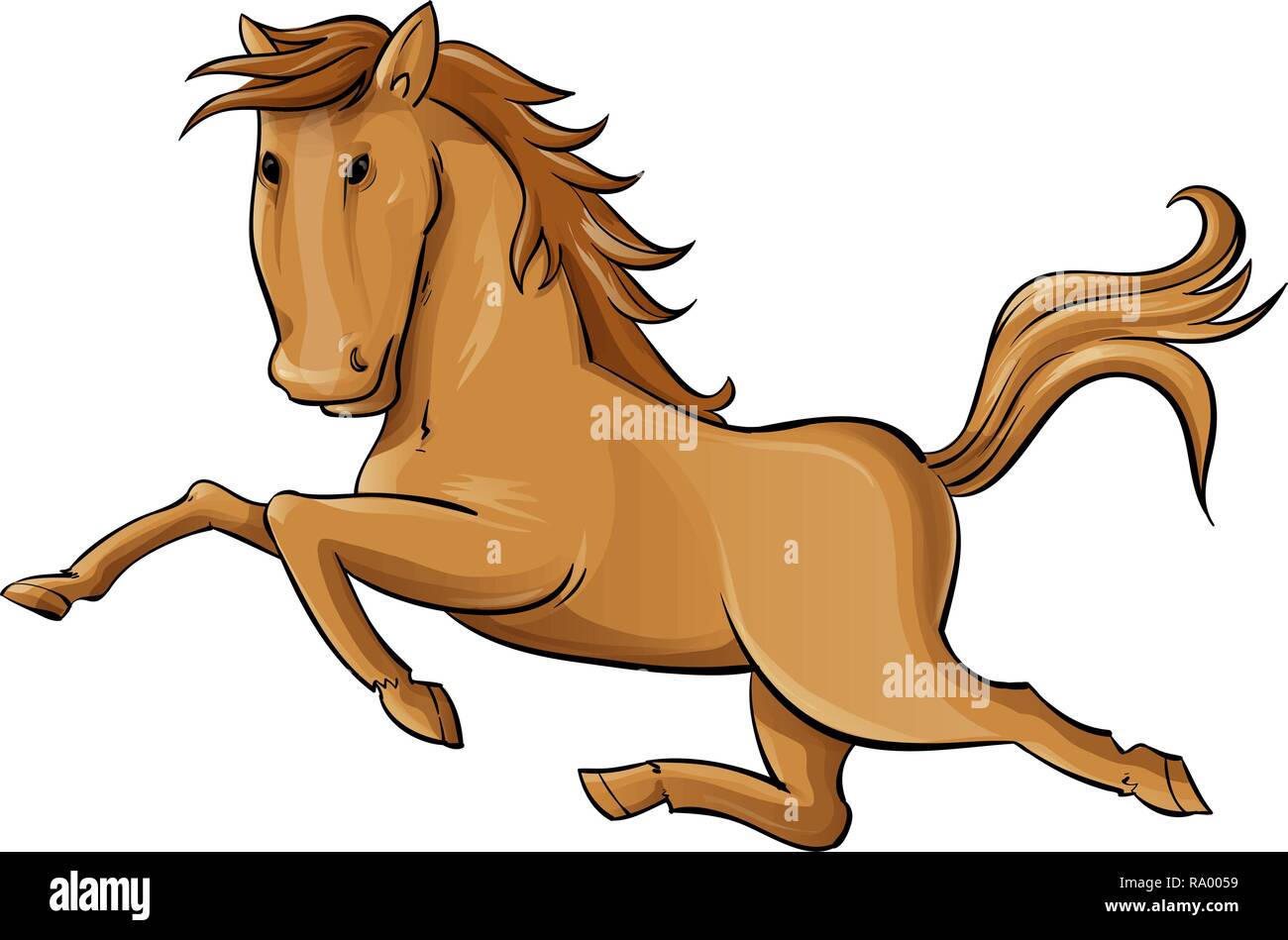 Cheval au galop Cartoon . vector illustration isolé sur fond blanc Illustration de Vecteur
