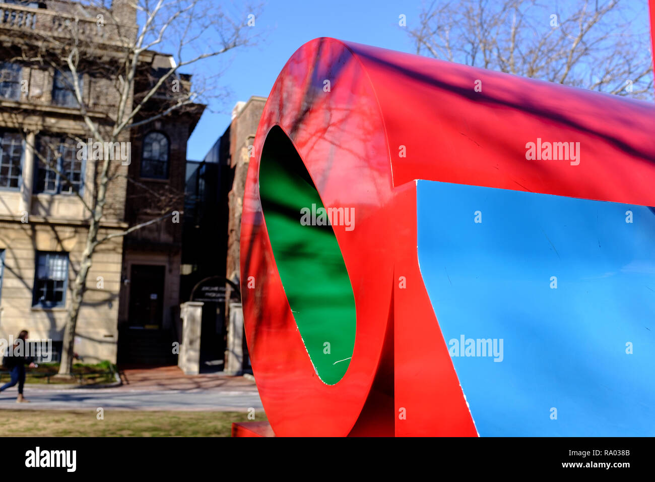 Détail de l'amour sculpture de Robert Indiana, l'Université de Pennsylvanie, Philadelphie, Pennsylvanie, USA Banque D'Images