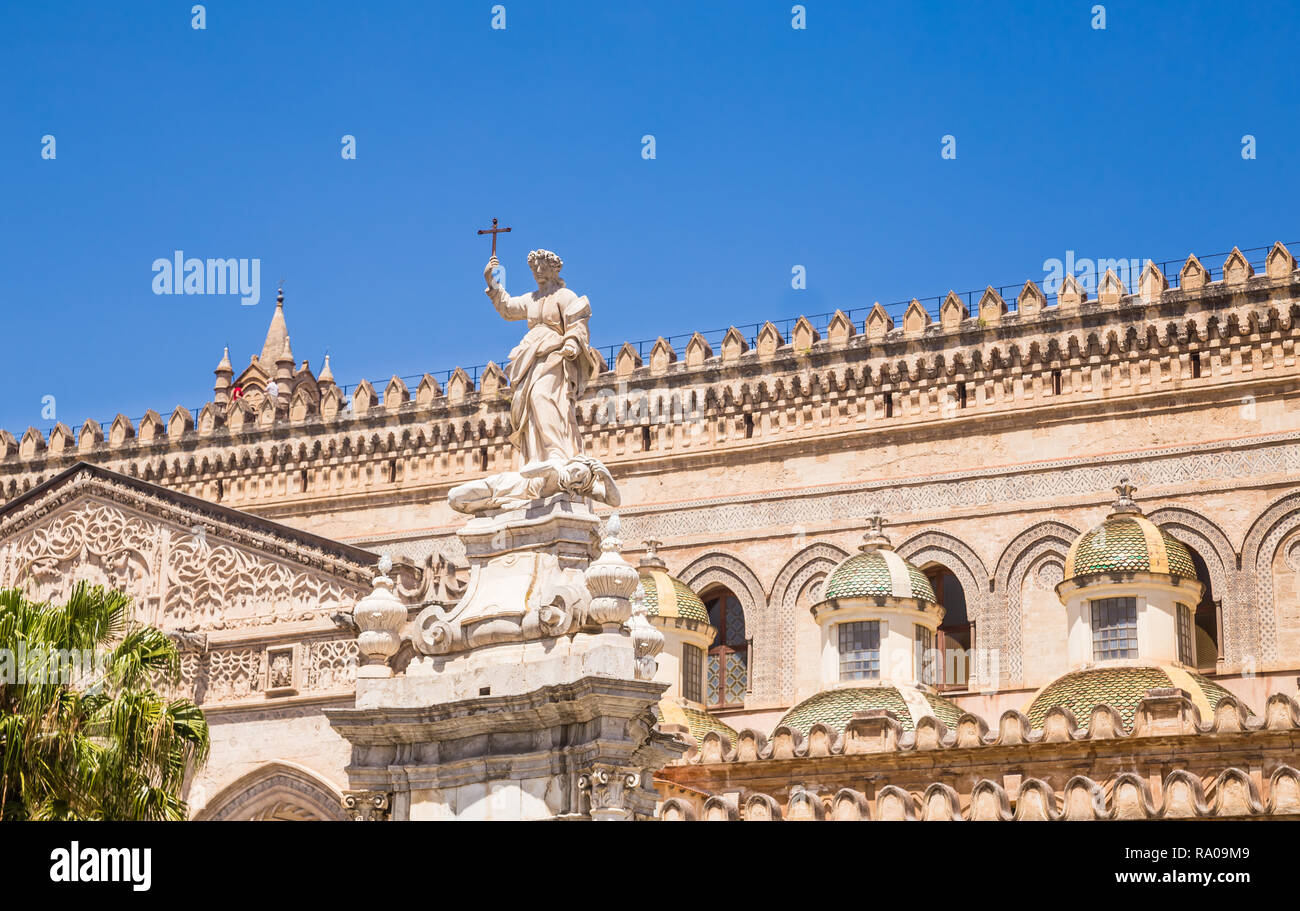 Cathédrale de Palerme, Cattedrale di Palermo, Cathédrale metropolitana della Santa Vergine Maria Assunta. Palerme, Sicile, Italie Banque D'Images