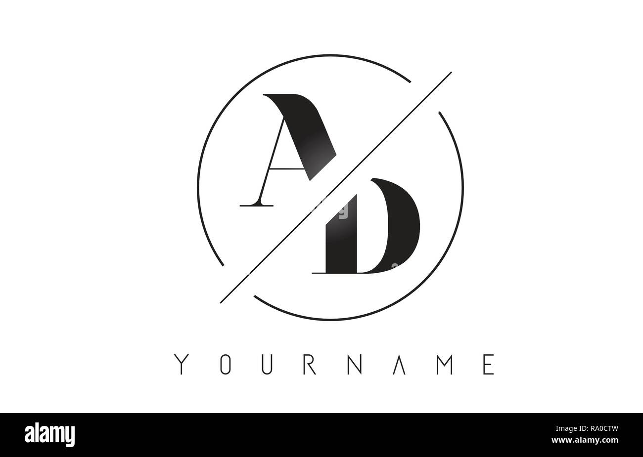 Votre annonce Lettre Logo avec chauffage coupé et recoupé et conception du châssis rond Vector Illustration Illustration de Vecteur