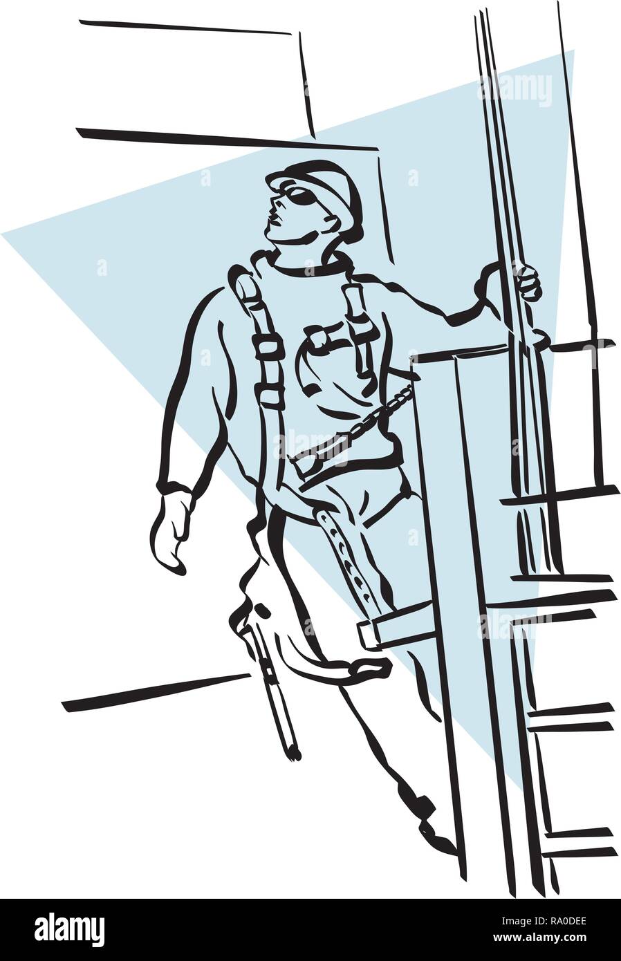 Illustration d'un travailleur de la construction à travailler Illustration de Vecteur