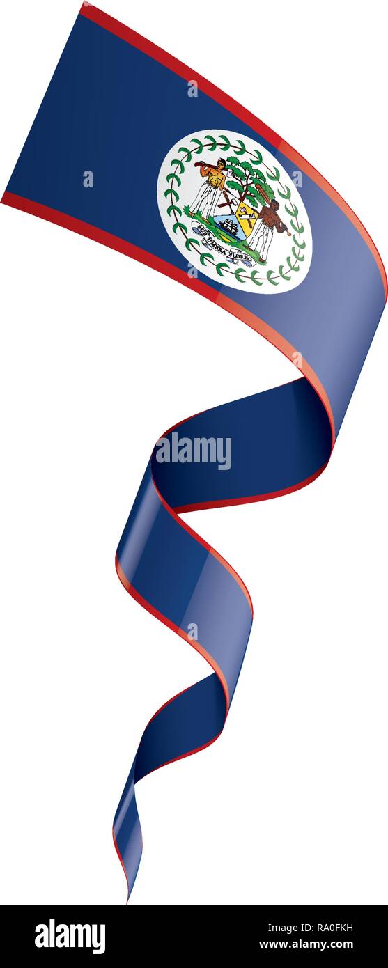 Pavillon du Belize, vector illustration sur fond blanc Illustration de Vecteur