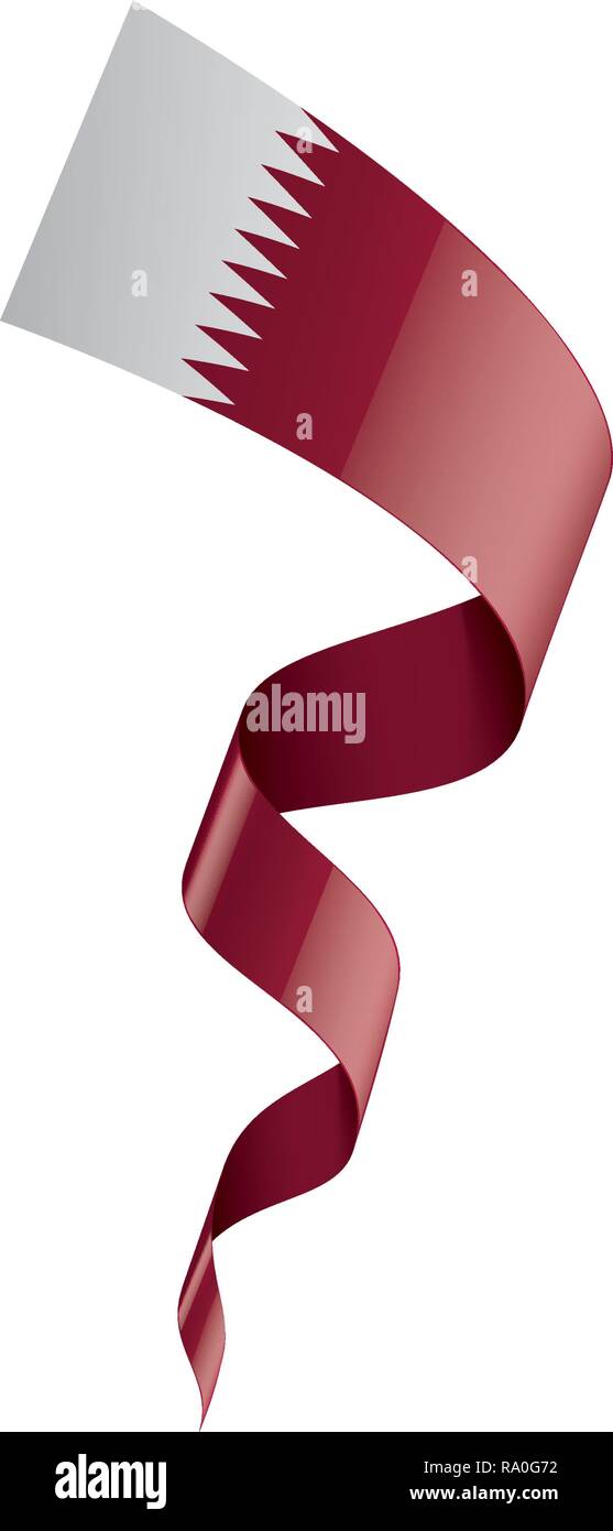 Le Qatar drapeau, vector illustration sur fond blanc Illustration de Vecteur