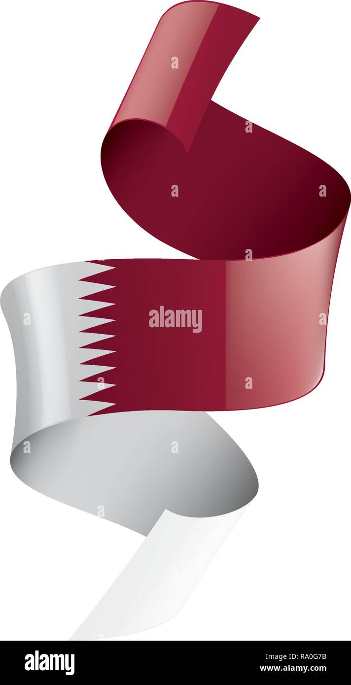 Le Qatar drapeau, vector illustration sur fond blanc Illustration de Vecteur