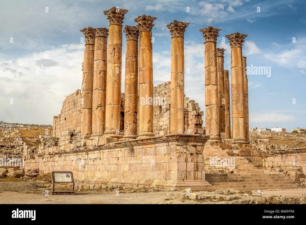 Une partie du site des ruines romaines de Jerash, en Jordanie. Banque D'Images
