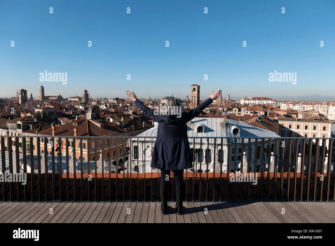 Point de vue de T Fondaco dei vie Tedaschi department store, Venise, Italie. Banque D'Images