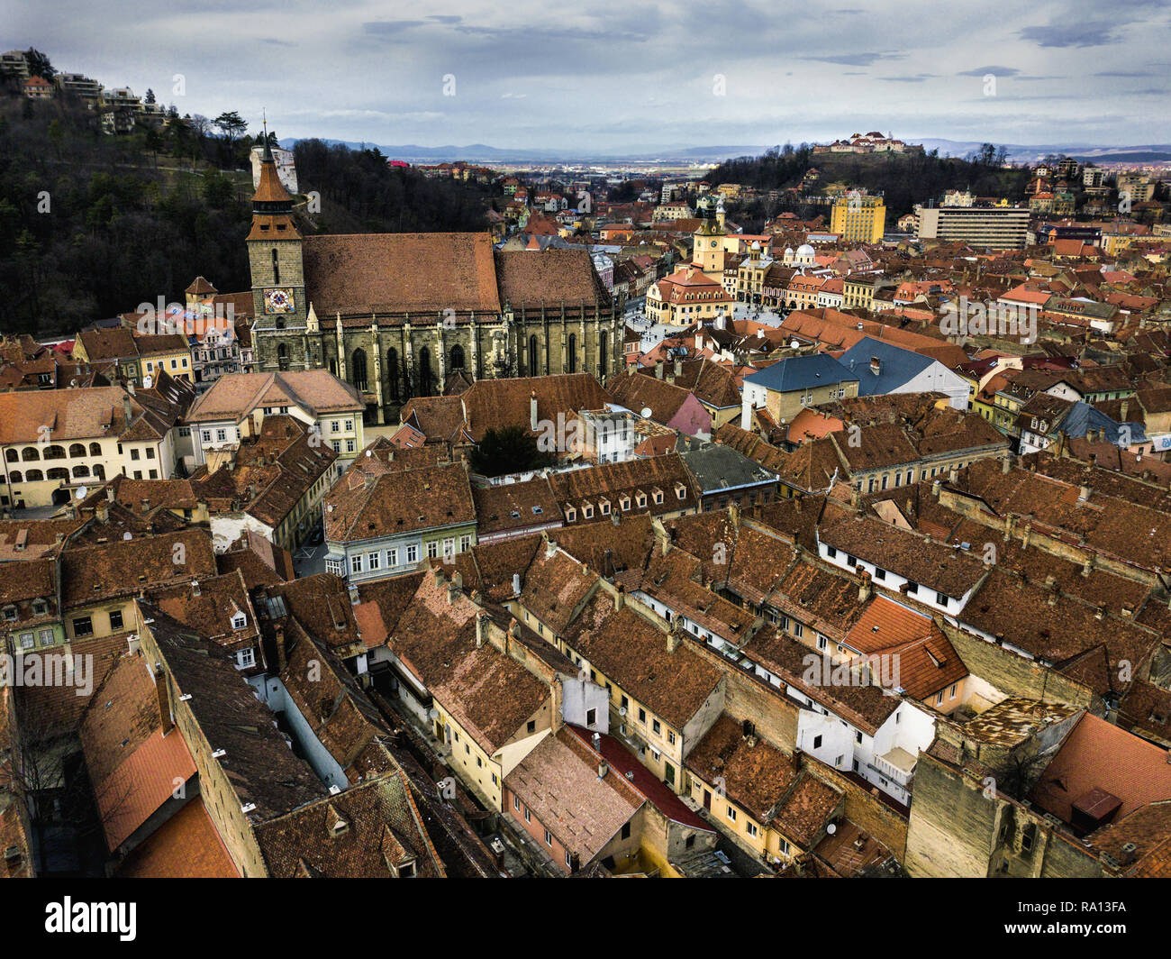 La vieille ville de Brasov, Roumanie Banque D'Images