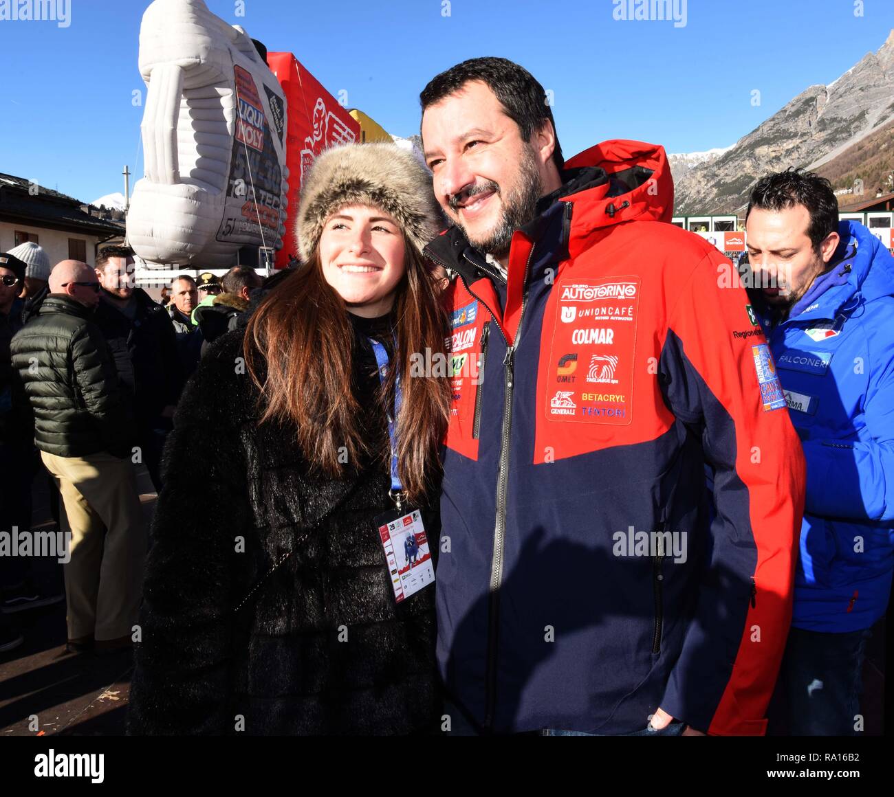 Foto LaPresse/Stefano Cavicchi 29/12/2018 Bormio, Italia politica Matteo Salvini un Bormio per il SuperG maschile di sci alpino.nella foto : Matteo Salvini Banque D'Images