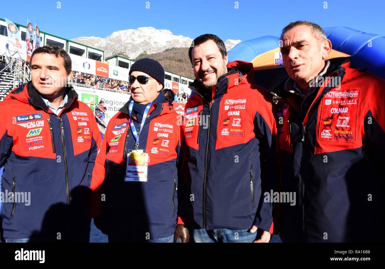 Foto LaPresse/Stefano Cavicchi 29/12/2018 Bormio, Italia politica Matteo Salvini un Bormio per il SuperG maschile di sci alpino.nella foto : Matteo Salvini Banque D'Images