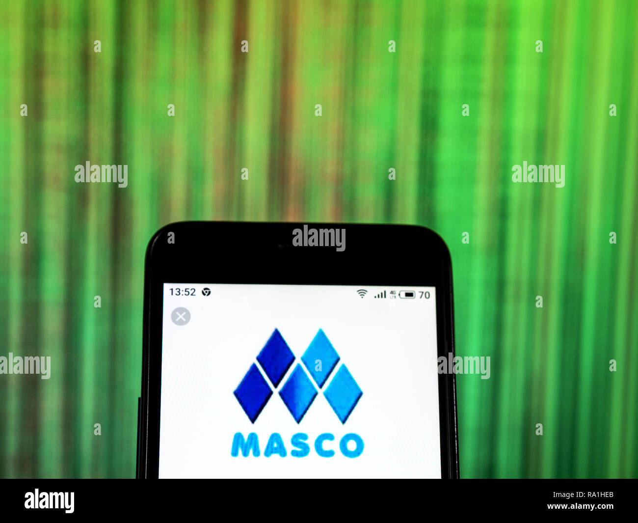 Kiev, Ukraine. Dec 29, 2018. Logo de l'entreprise Fabrication Masco vu affichée sur smart phone Crédit : Igor Golovniov SOPA/Images/ZUMA/Alamy Fil Live News Banque D'Images