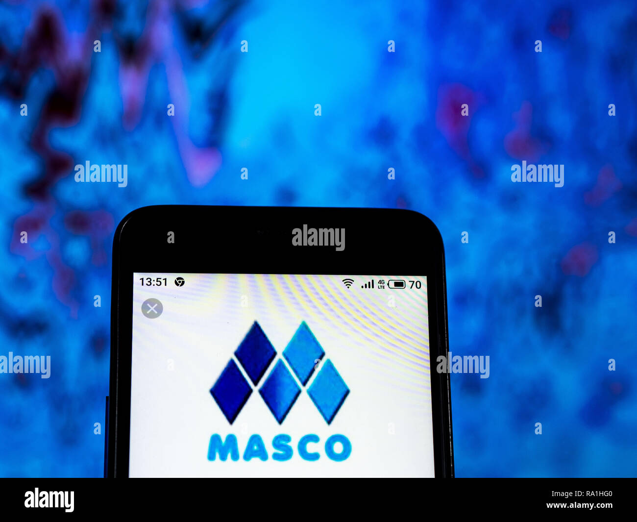 Kiev, Ukraine. Dec 29, 2018. Logo de l'entreprise Fabrication Masco vu affichée sur smart phone Crédit : Igor Golovniov SOPA/Images/ZUMA/Alamy Fil Live News Banque D'Images