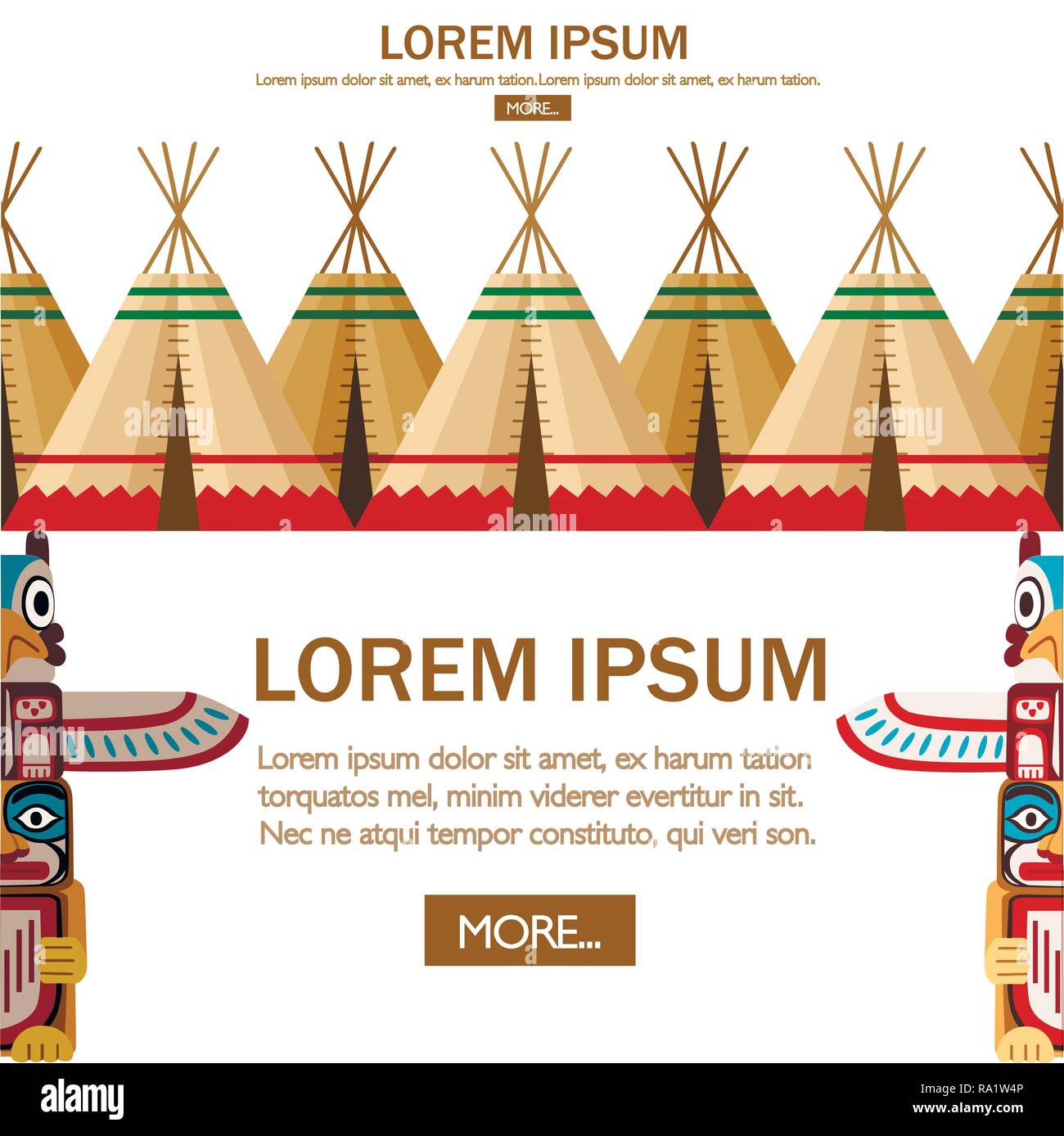 Groupe de tente indienne ou wigwam. Demeure de l'ONU du Canada, de Sibérie, d'Amérique du Nord. Maison de cuir. Télévision vector illustration sur une zone blanche Illustration de Vecteur