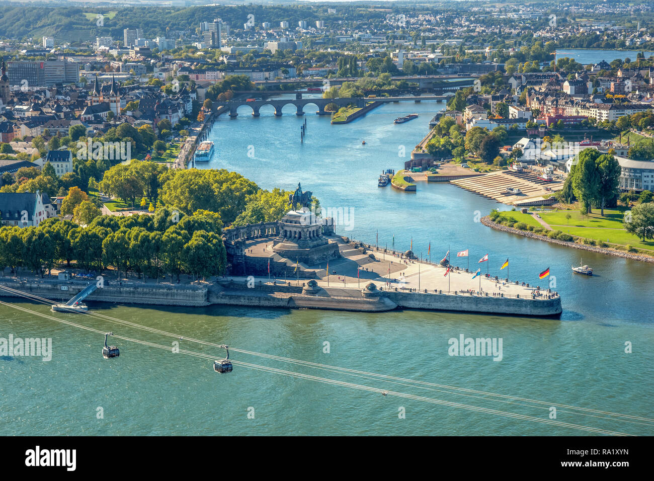 Deutsches Eck, Koblenz, Allemagne Banque D'Images