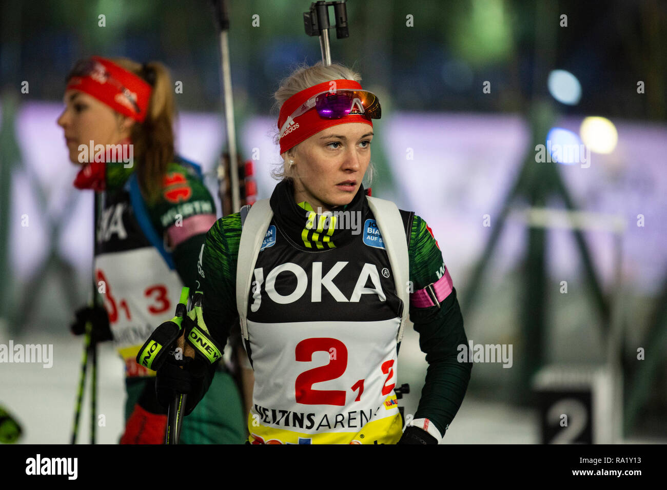 Hanna-Michele Hermann. Défi L'équipe allemande a lieu pendant le Biathlon WTC JOKA auf Schalke en vedette de jeunes. biathlethes allemand Banque D'Images