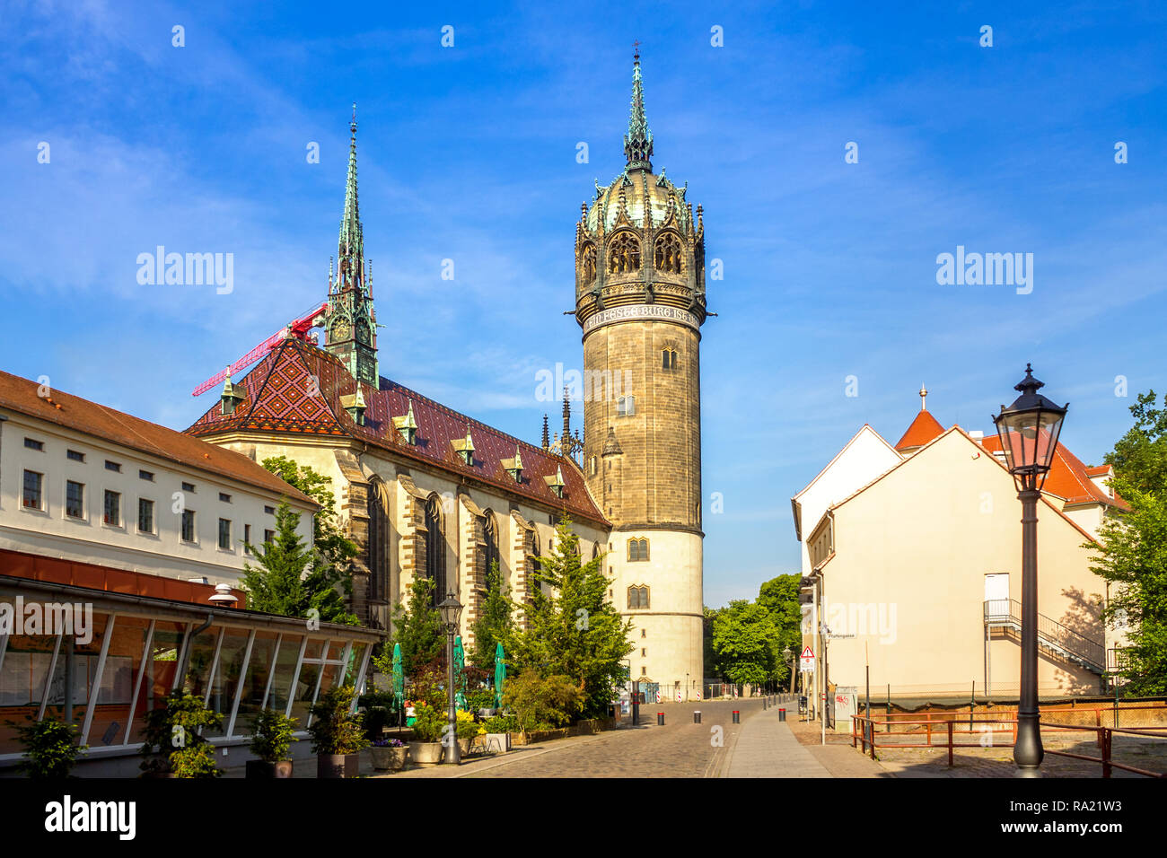 Église de château, Wittenberg, Allemagne Banque D'Images