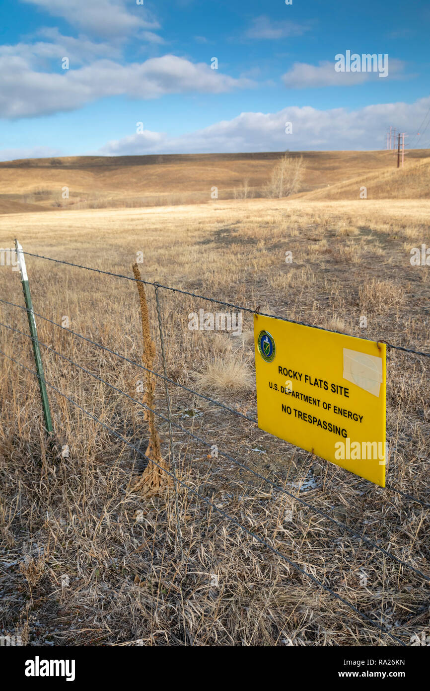 Denver, Colorado - Rocky Flats National Wildlife Refuge,. Le refuge fut autrefois le site d'une usine d'armes nucléaires qui a été largement pollué wi Banque D'Images
