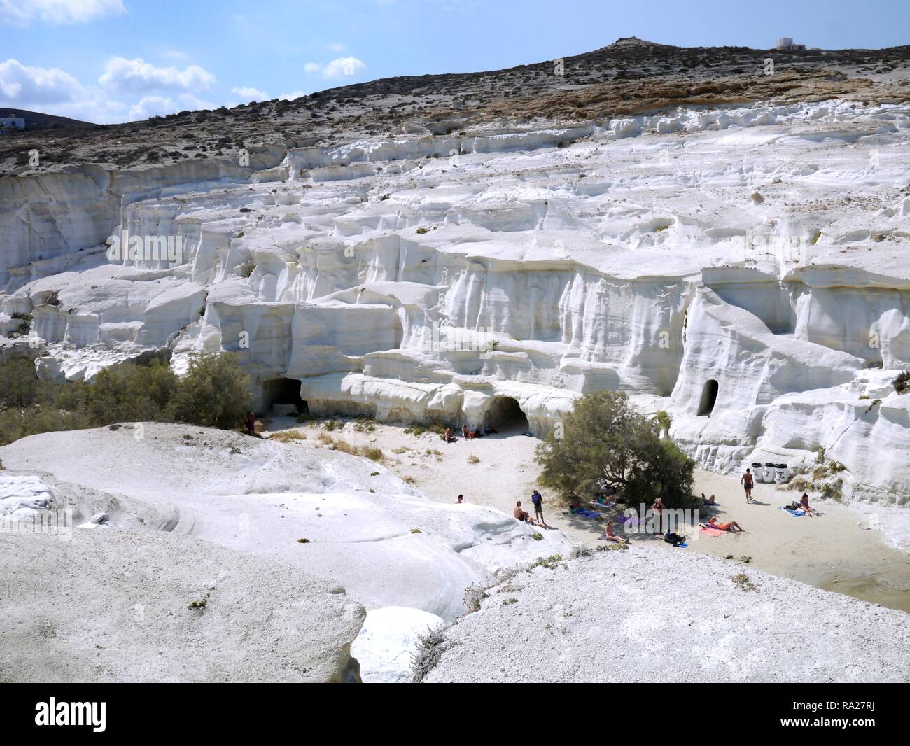 Plage de Sarakiniko Plage lunaire ou sur l'île de Milos, Grèce Banque D'Images