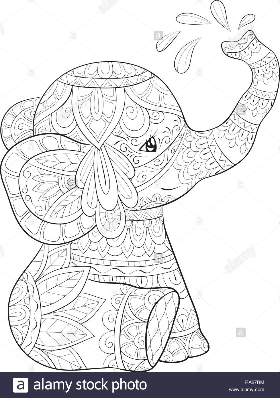 Un Cute Cartoon Elephant Dornements De Droit Pour L