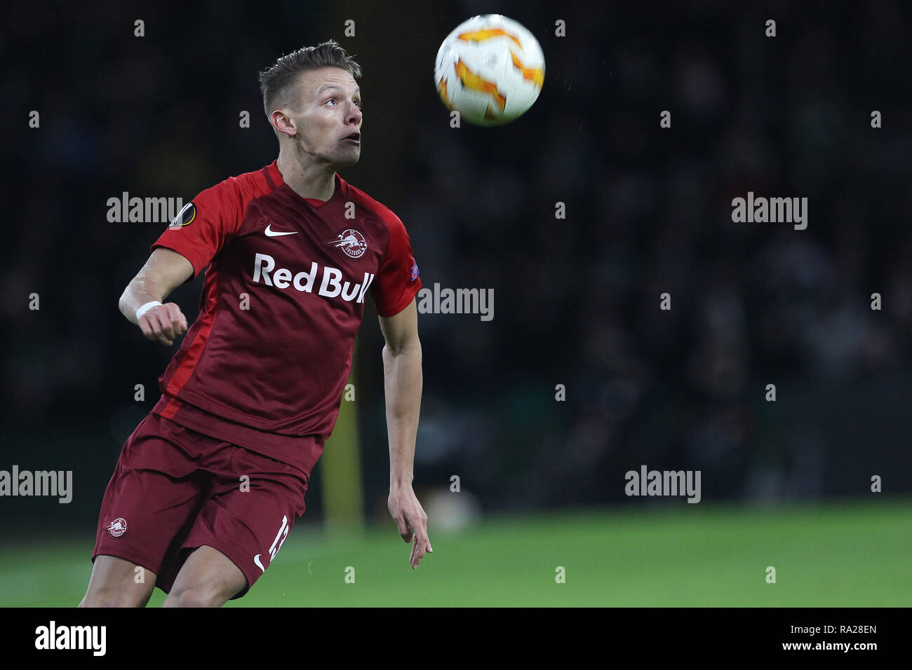 GLASGOW, Royaume-Uni 13e Décembre 2018. Hannes Loup du RB Salzbourg pendant l'UEFA Europa League match entre Celtic et Red Bull Salzbourg au Celtic Park, Parkhead, Glasgow le jeudi 13 décembre 2018. (Crédit : MI News & Sport | Alamy) Banque D'Images