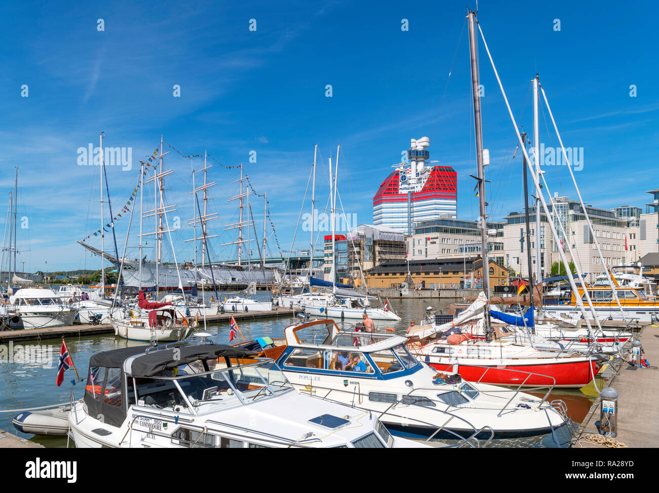 Les bateaux de plaisance amarrés à Jussi Björlings plats, Göteborg Göteborg (Suède), Banque D'Images