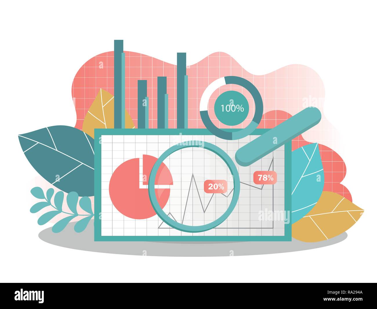 Concept d'analyse de données. Peut utiliser pour les bandeaux web,  infographie Image Vectorielle Stock - Alamy