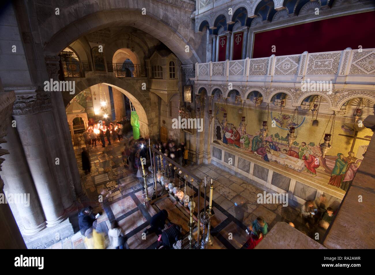 Vestibule de l'église du Saint Sépulcre, Jérusalem Banque D'Images