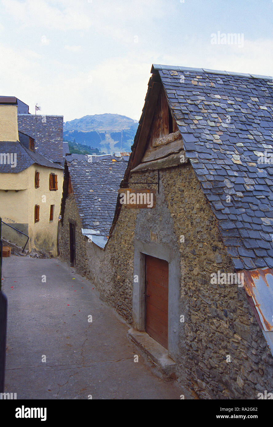 L'architecture traditionnelle. Salardu, province Lerida, Catalogne, Espagne. Banque D'Images