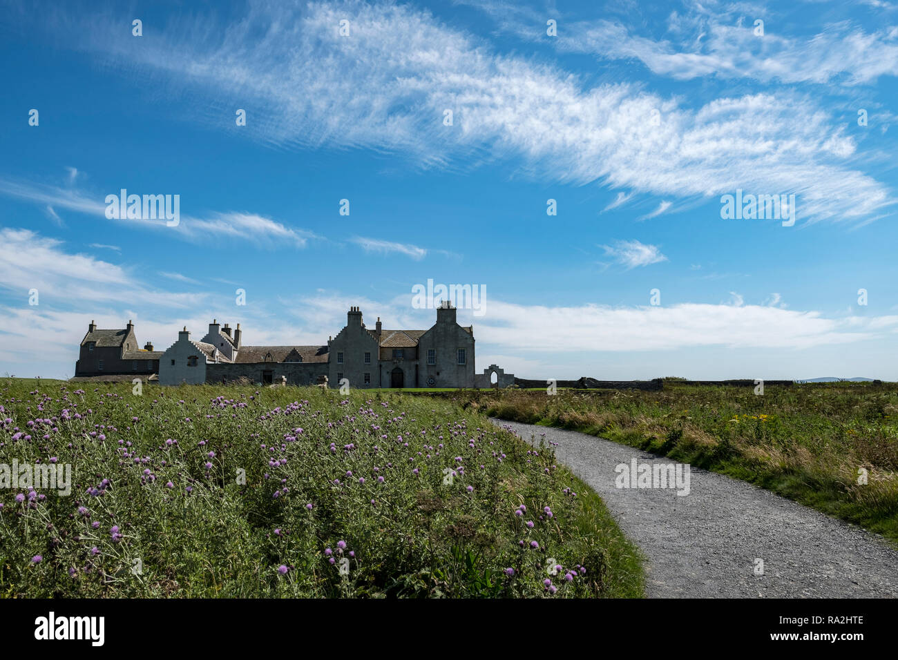 Maison hiSkaill, historic Manor House en Sandwick Parrish, Mainland, Orkney Islands sur une journée ensoleillée Banque D'Images