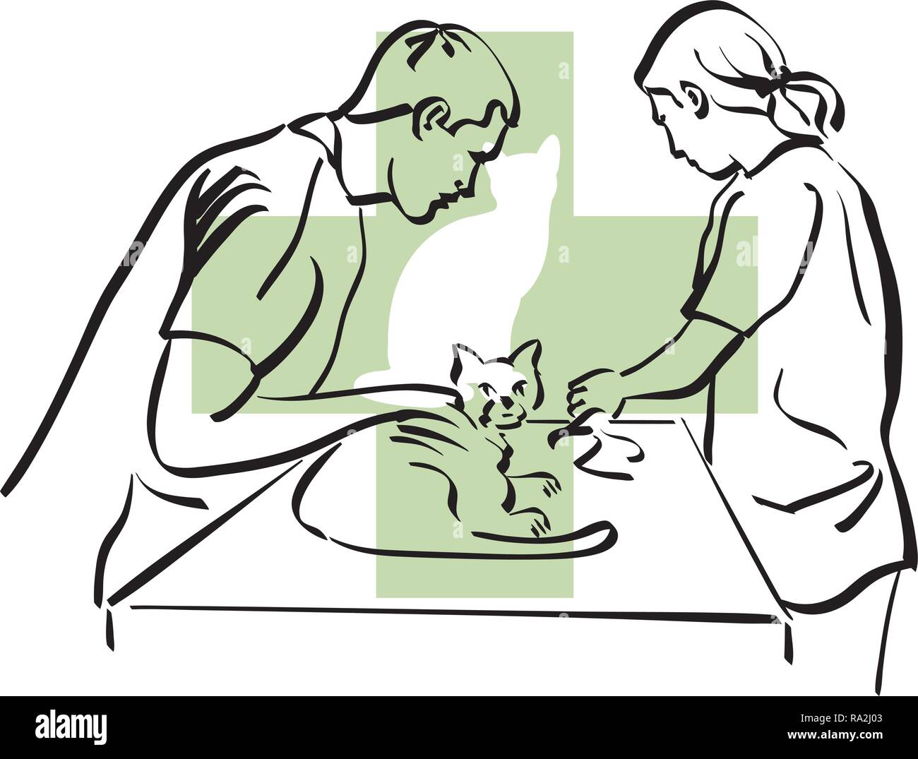 Illustration d'un vétérinaire officiel au travail Illustration de Vecteur