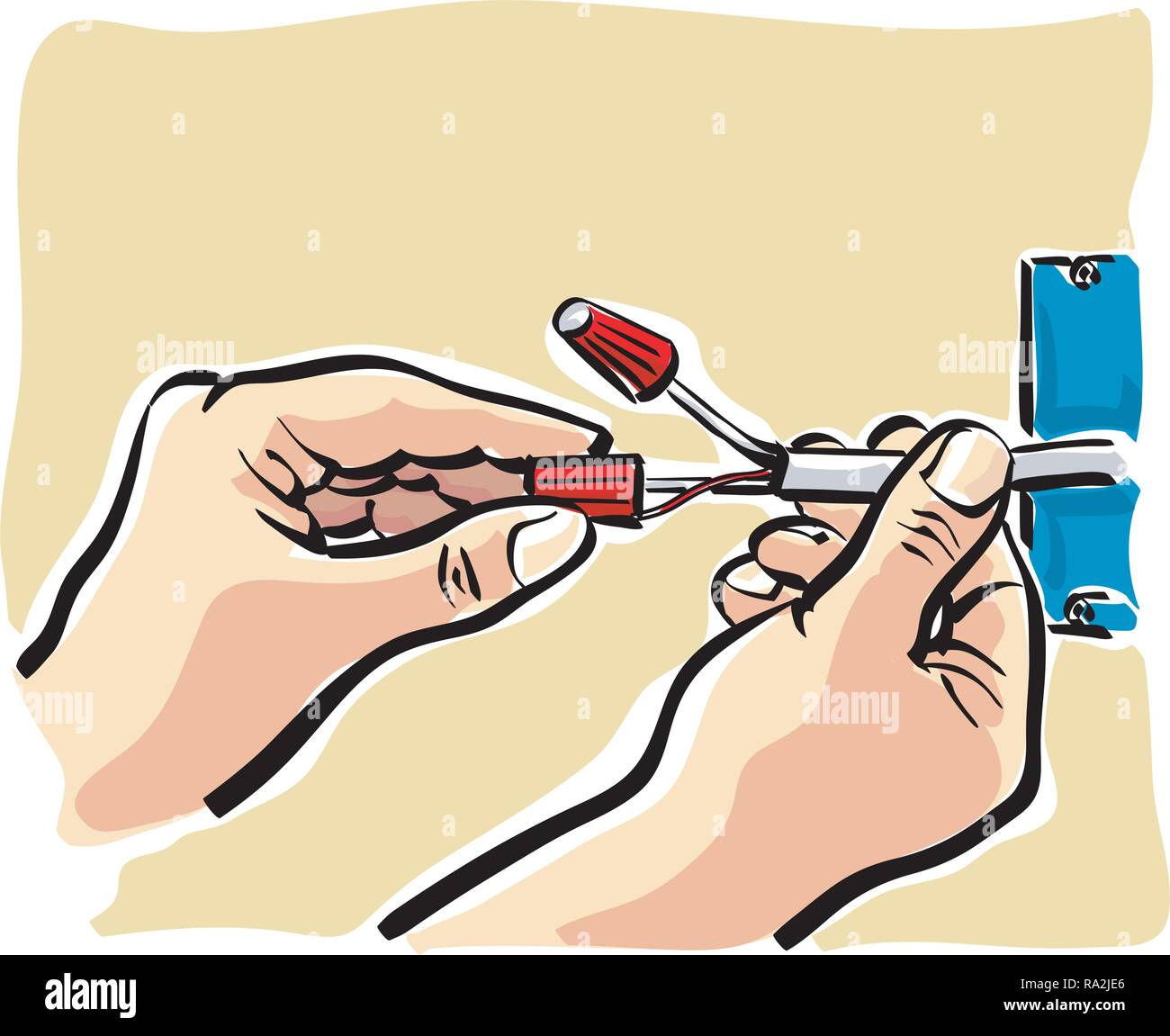 Illustration d'un électricien au travail Illustration de Vecteur
