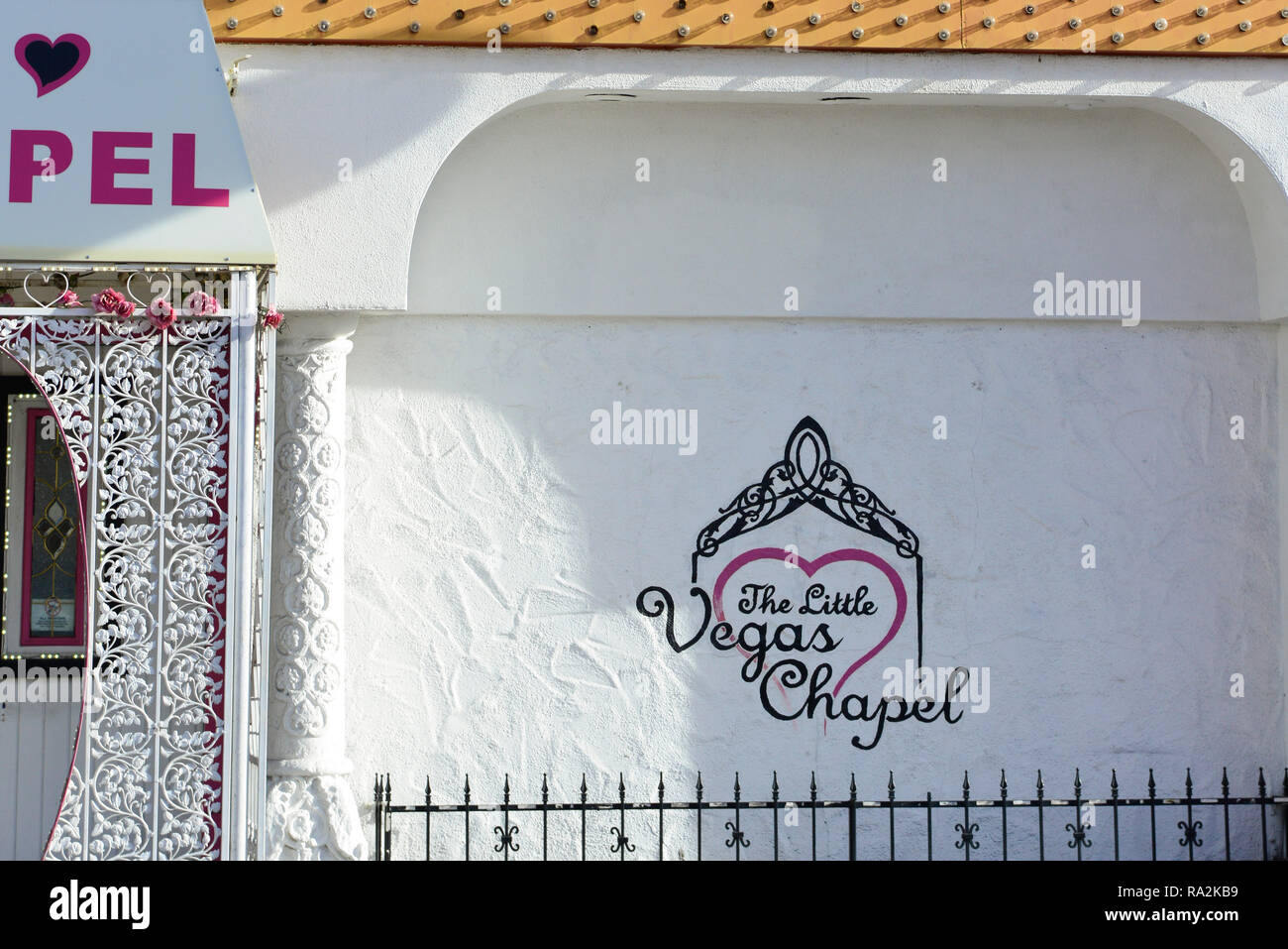 La petite chapelle, Vegas propose des mariages, renouvellements et une option pour les cérémonies d'Elvis, c'est encore de fromage populaire pour un quickie, mariage sur le Las Vega Banque D'Images