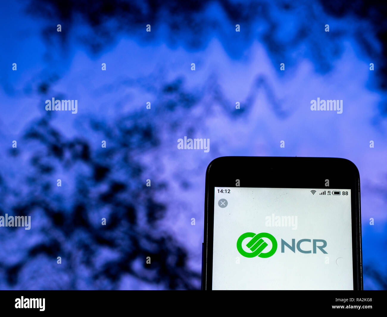 NCR Corporation logo de l'entreprise Automatisation vu affichée sur smart phone Banque D'Images
