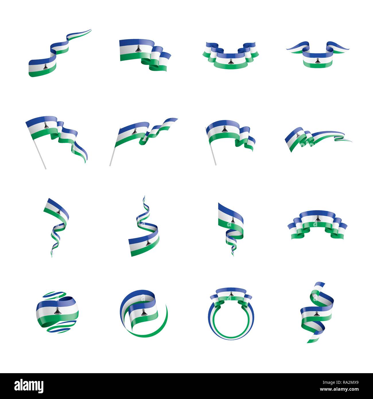 Le Lesotho drapeau, vector illustration sur fond blanc Illustration de Vecteur