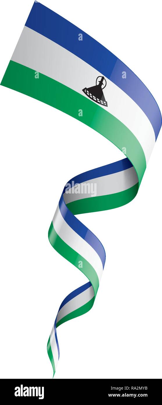 Le Lesotho drapeau, vector illustration sur fond blanc Illustration de Vecteur