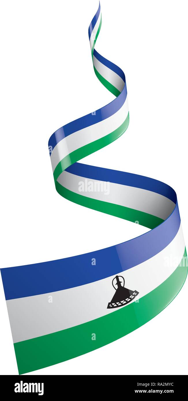 Le Lesotho drapeau, vector illustration sur fond blanc Illustration de Vecteur