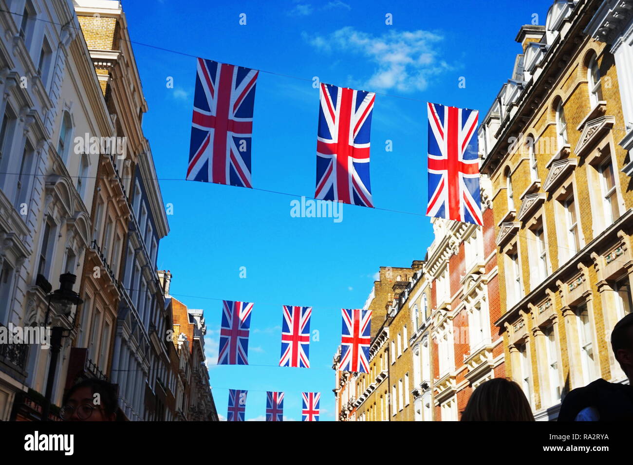 Union Jack Flag Windowline à Londres Banque D'Images