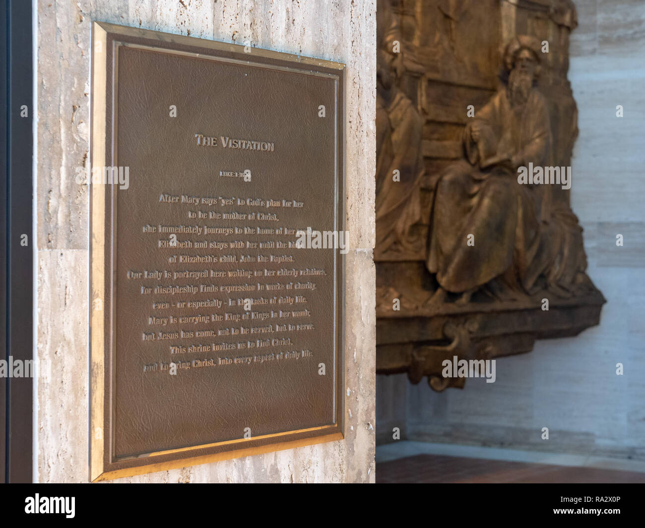 L'histoire de la plaque murale et de visite à la Cathédrale Sainte Marie de l'Assomption Banque D'Images