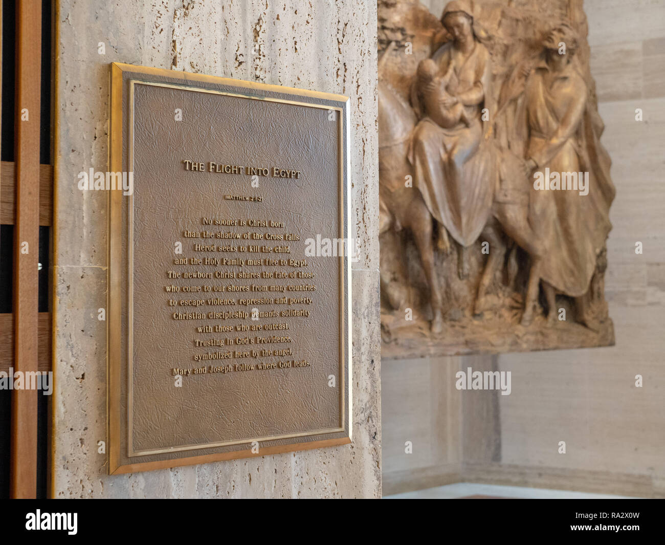 La fuite en Égypte et l'histoire de la plaque murale à la Cathédrale Sainte Marie de l'Assomption Banque D'Images
