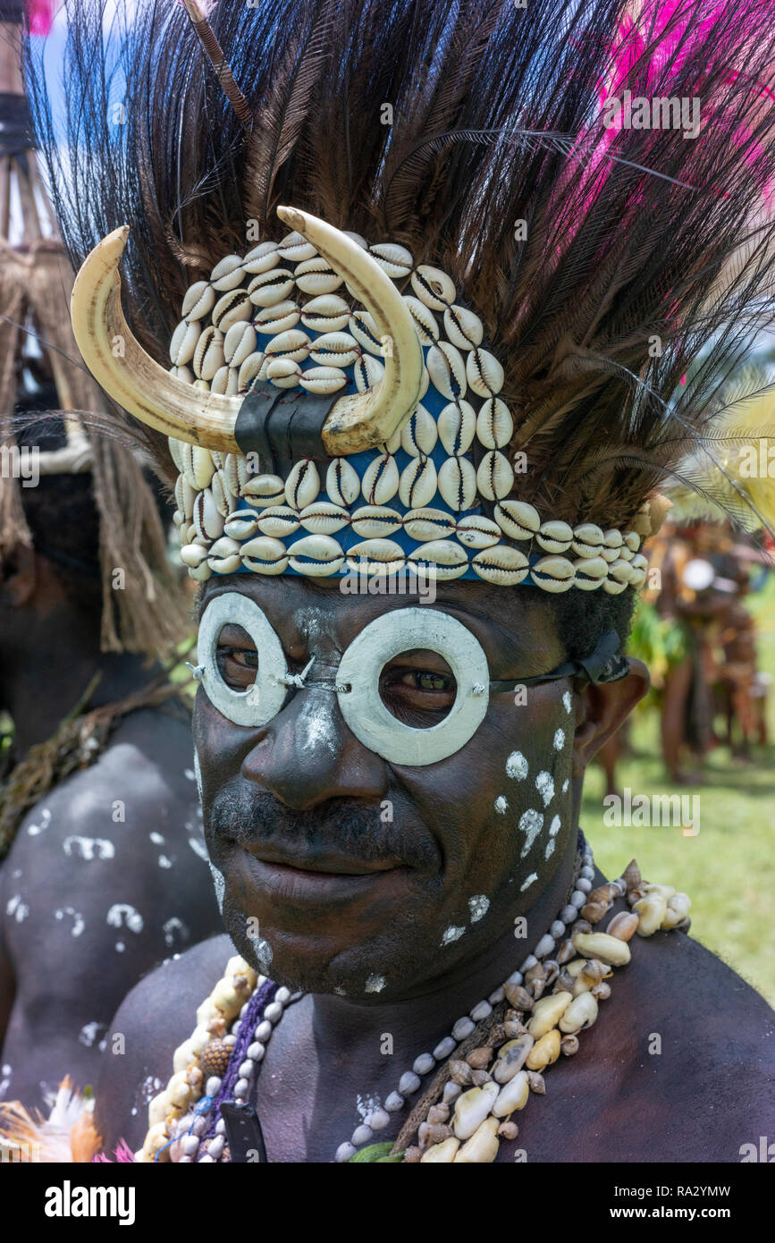 Participant au Festival de Goroka. Banque D'Images