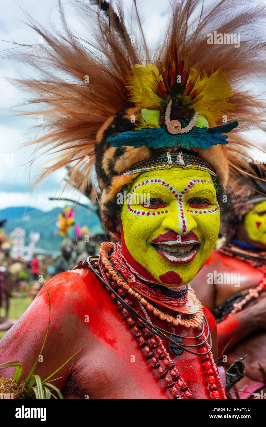 Participant au Festival de Goroka. Banque D'Images