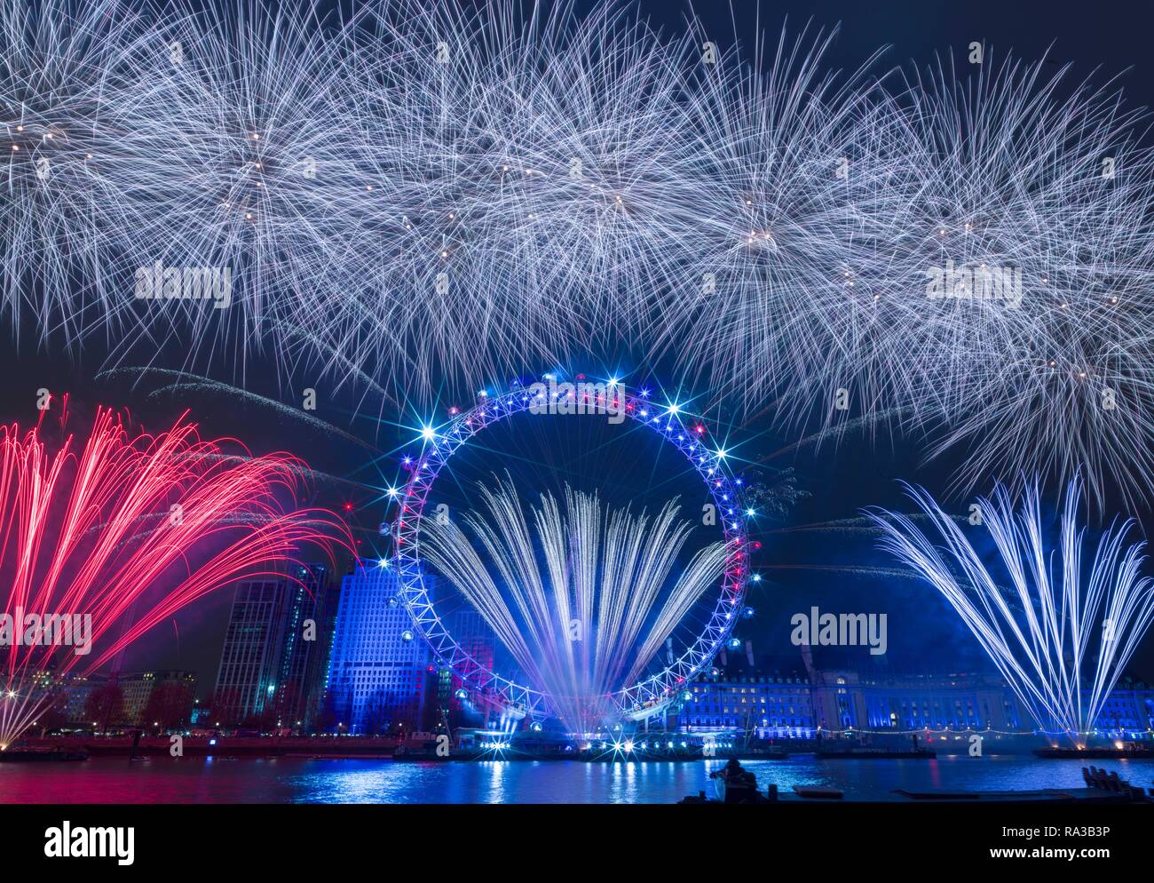 Londres, Royaume-Uni. 1er janvier 2019. Le maire de Londres exposition de feux d'artifice du nouvel an 2019 crédit: Stewart Marsden/Alay Live News Banque D'Images