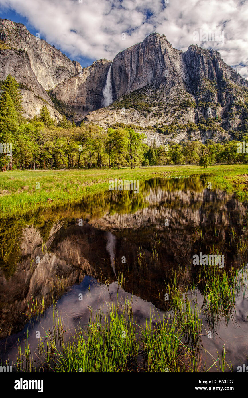 Yosemite Falls Réflexions Banque D'Images