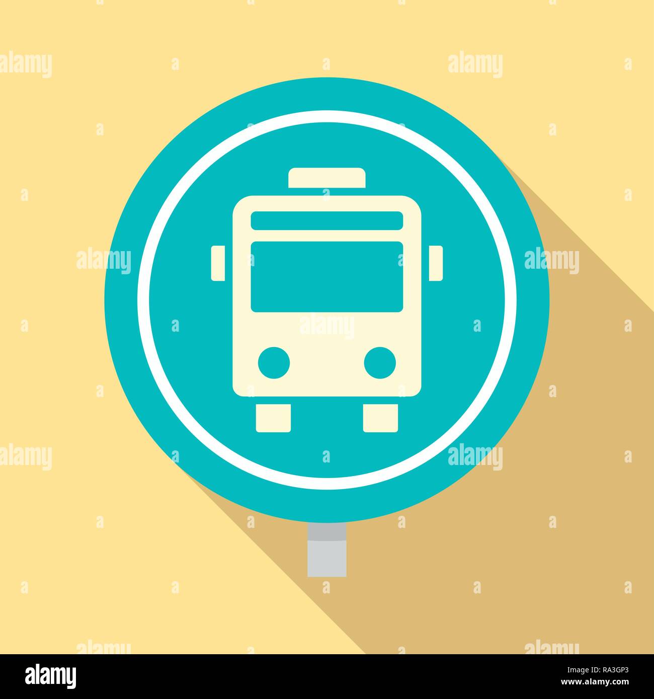 Icône de signe l'arrêt de bus du cercle. Télévision illustration de circle sign vector icône pour web design Illustration de Vecteur