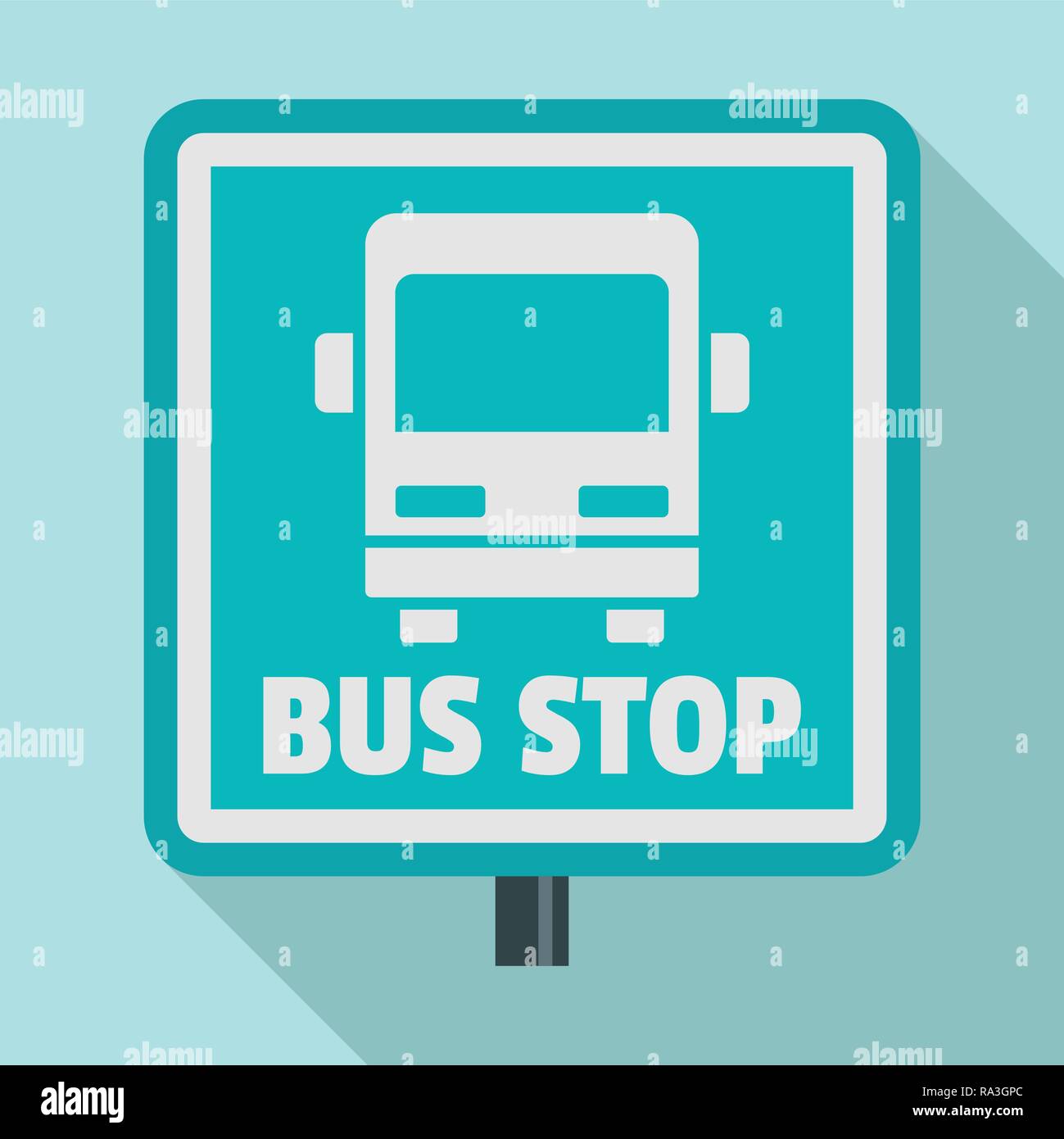Arrêt de bus place de l'icône de connexion. Télévision illustration de square bus stop sign vector icône pour web design Illustration de Vecteur