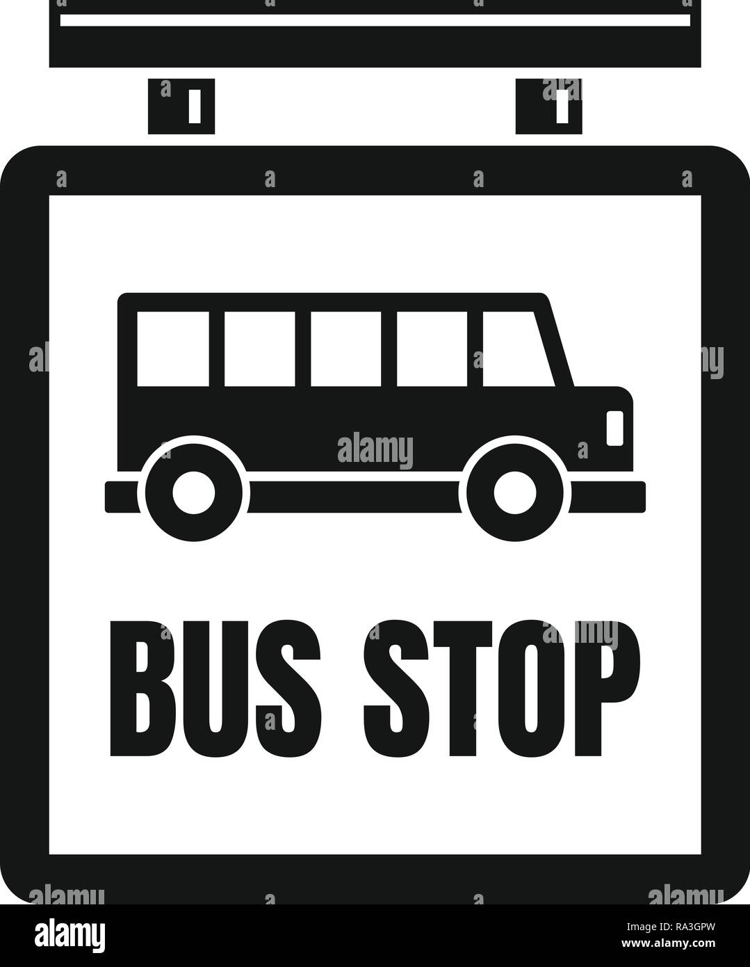 Arrêt de Bus gare inscrivez-icône. Simple illustration de l'arrêt de bus gare signer l'icône vecteur pour la conception web isolé sur fond blanc Illustration de Vecteur