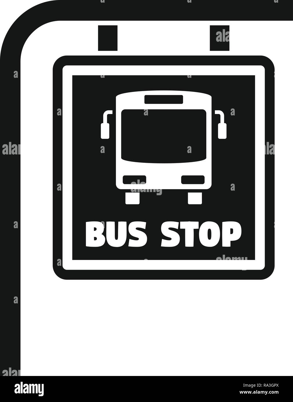 Icône de signe l'arrêt de bus. Simple illustration de sign icône vecteur pour la conception web isolé sur fond blanc Illustration de Vecteur