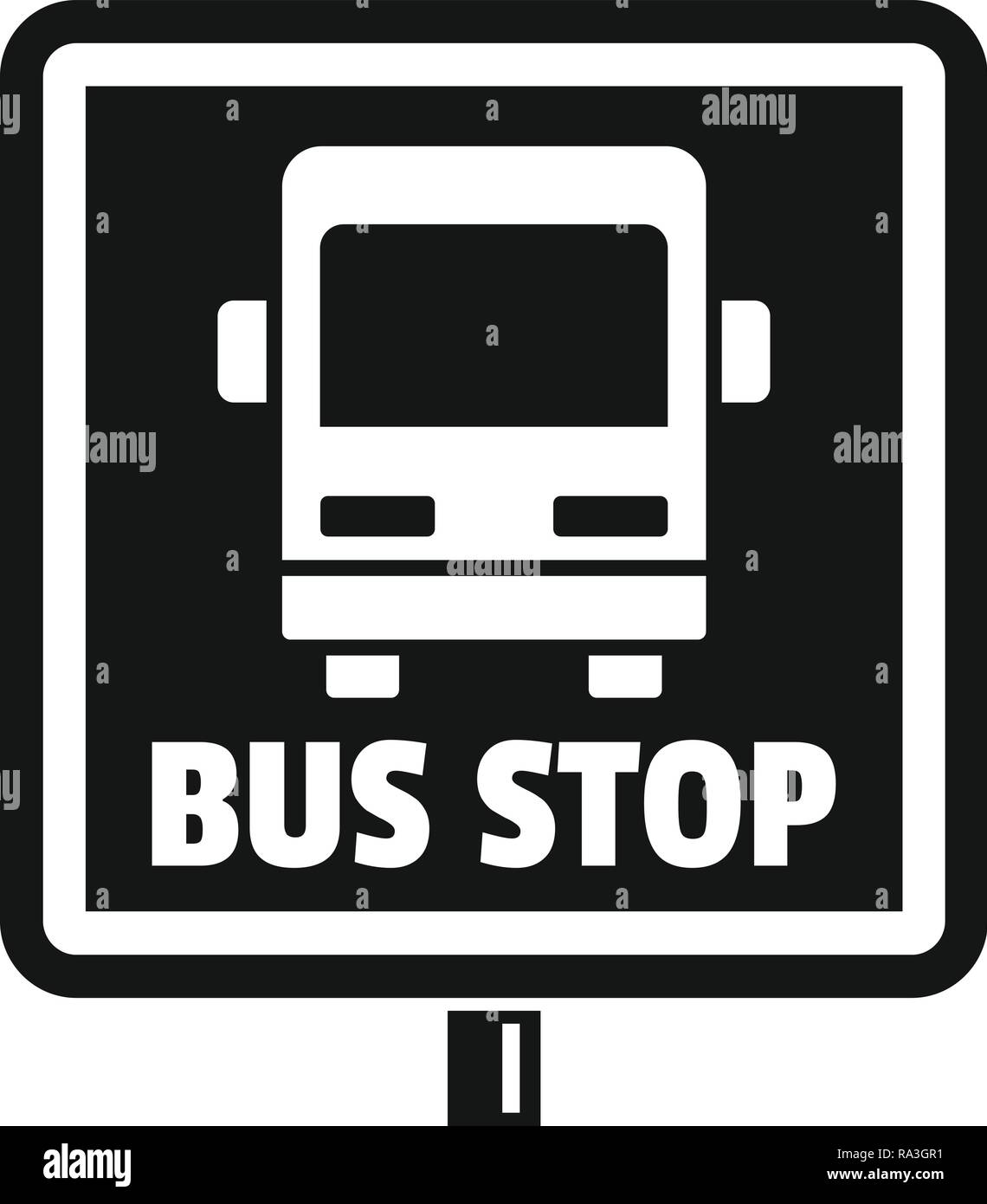 Arrêt de bus place de l'icône de connexion. Simple illustration de square sign icône vecteur pour la conception web isolé sur fond blanc Illustration de Vecteur