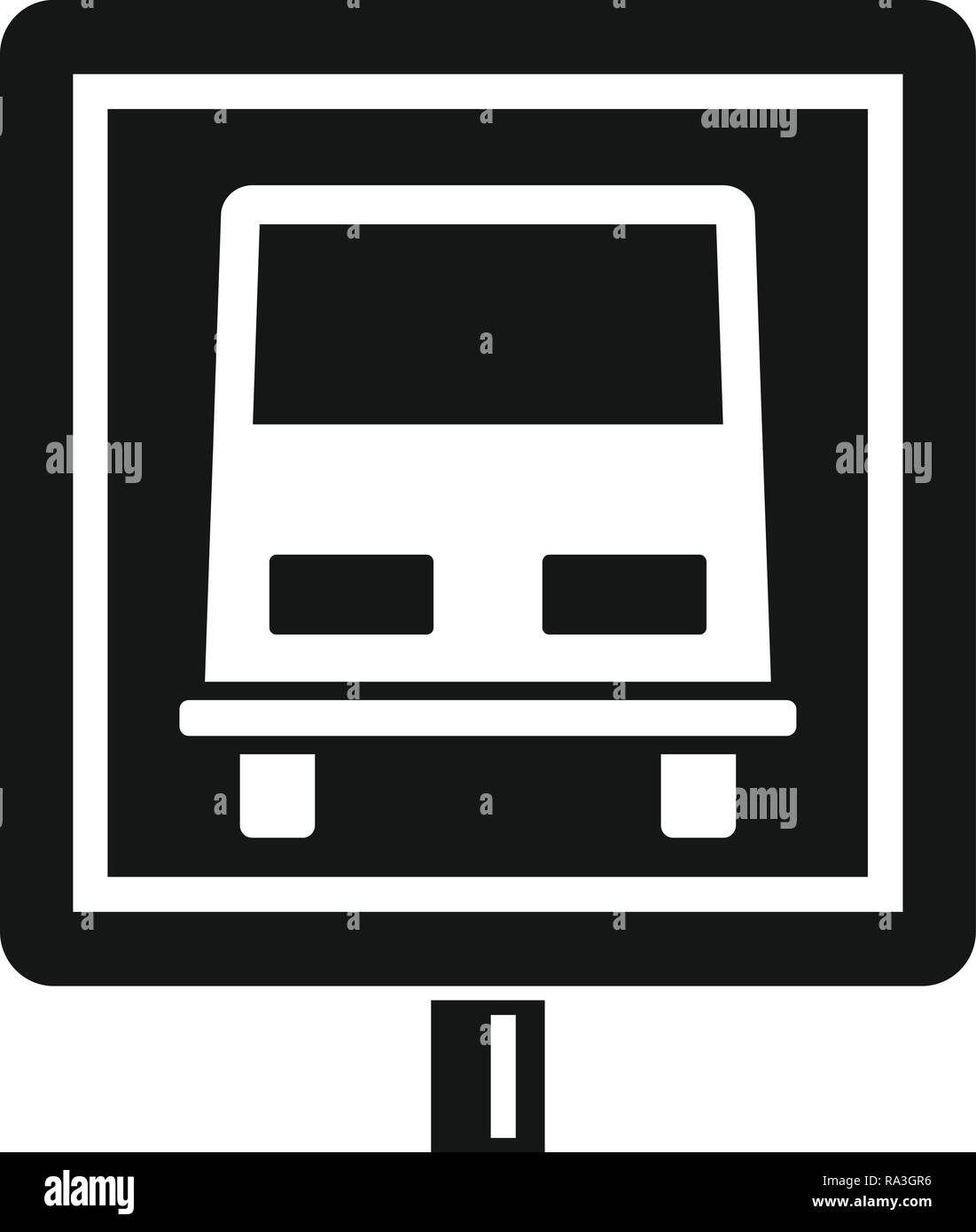 Arrêt de Bus Road sign icône. Simple illustration de l'arrêt de bus road sign vector icon pour la conception web isolé sur fond blanc Illustration de Vecteur