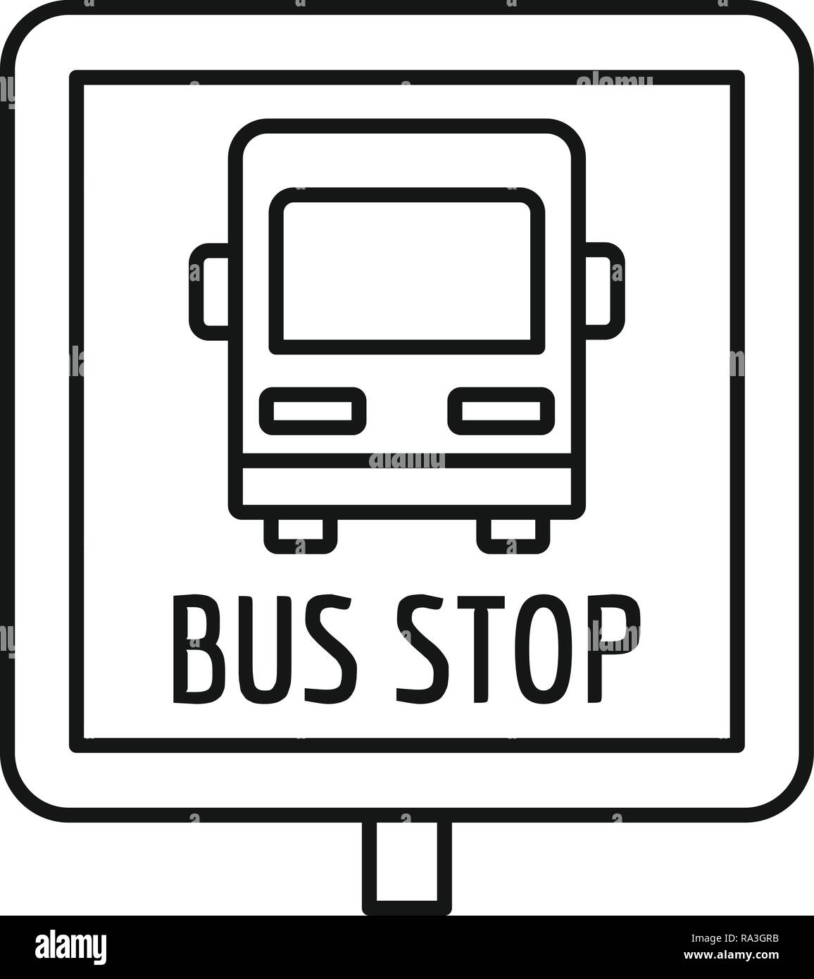 Arrêt de bus place de l'icône de connexion. Contours square sign icône vecteur pour la conception web isolé sur fond blanc Illustration de Vecteur