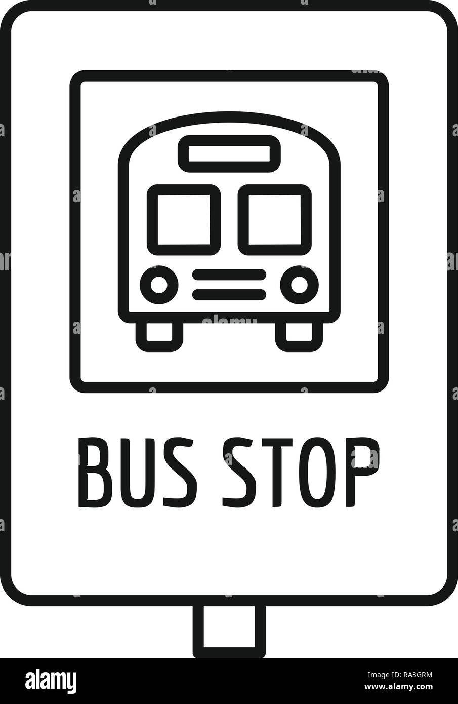 School bus stop sign icône. Contours school bus stop sign vector icon pour la conception web isolé sur fond blanc Illustration de Vecteur